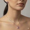 pink princess pendant set made with fine 925 sterling silver