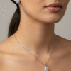 emerald white princess pendant set made with fine 925 sterling silver