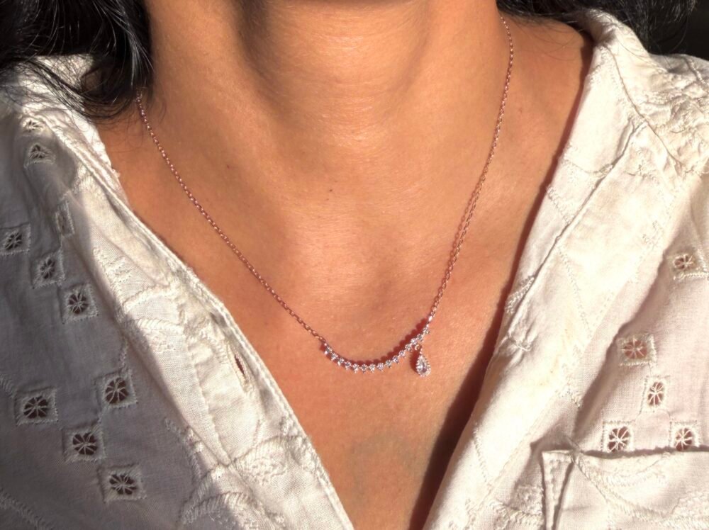 925 Sterling silver curved necklace