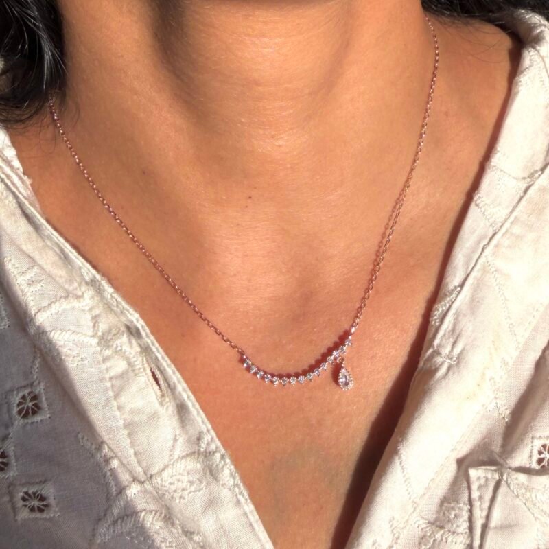 925 Sterling silver curved necklace
