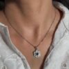 Green flower Pendant set 925 Sterling Silver