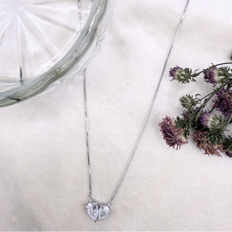 toi et moi necklace made with fine 925 sterling silver