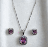 pink princess pendant set made with fine 925 sterling silver