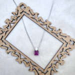 pink crystal necklace made with fine 925 sterling silver