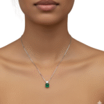 blue crystal necklace made with fine 925 sterling silver