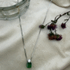 blue crystal necklace made with fine 925 sterling silver