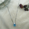blue crystal necklace made with fine 925 sterling silver