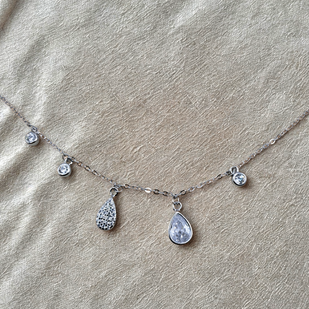silver charm necklace made with fine 925 sterling silver