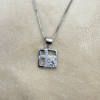 square pendant made with fine 925 sterling silver