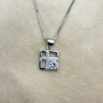 square pendant made with fine 925 sterling silver