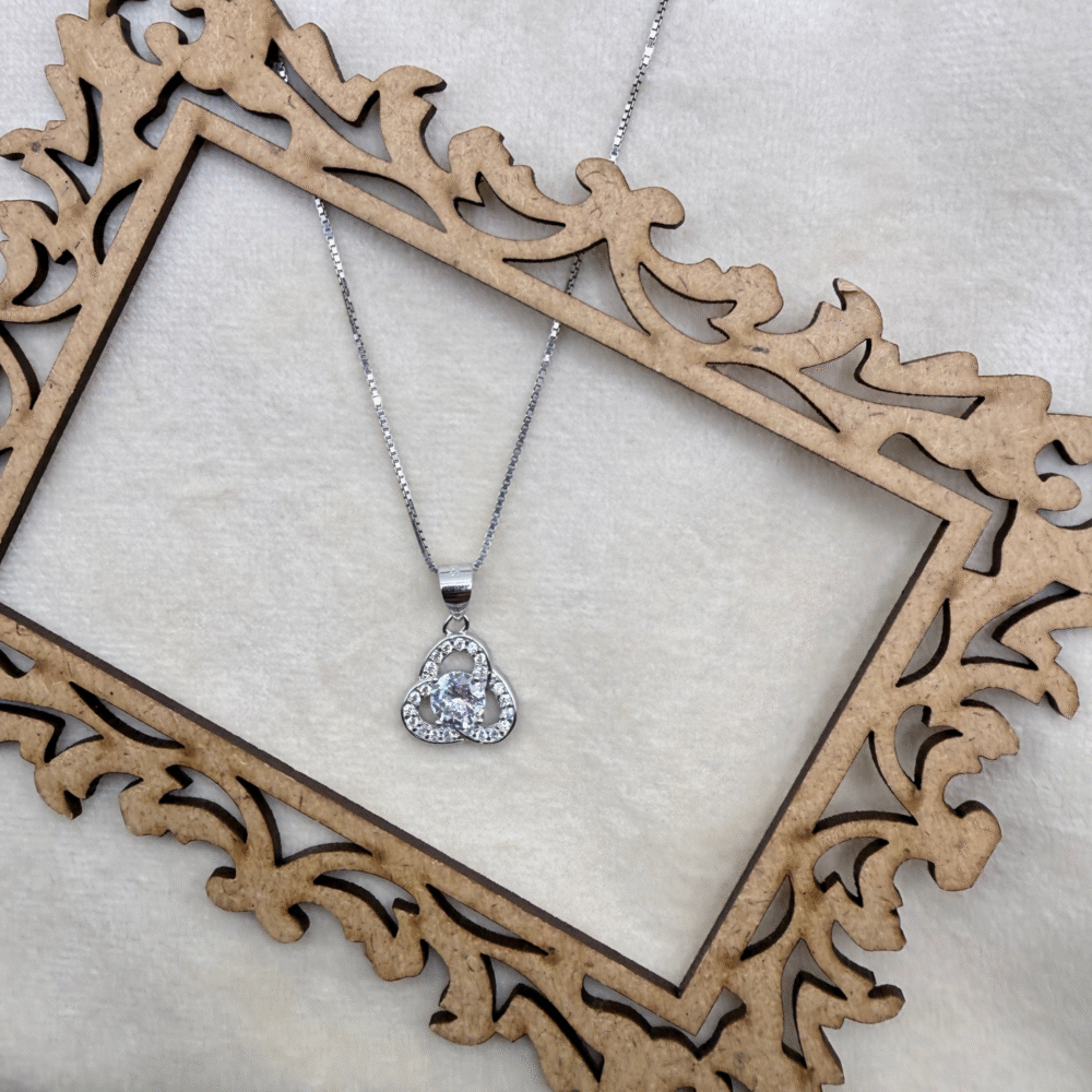 tri circle pendant made with fine 925 sterling silver