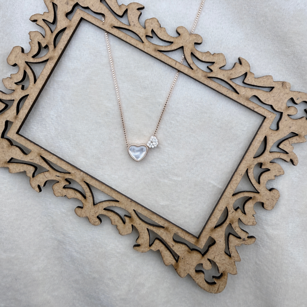 heart mother of pearl necklace rose gold made with fine 925 sterling silver (copy)