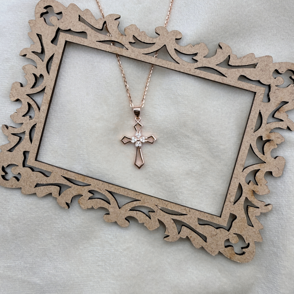 cross diamond pendant made with fine 925 sterling silver