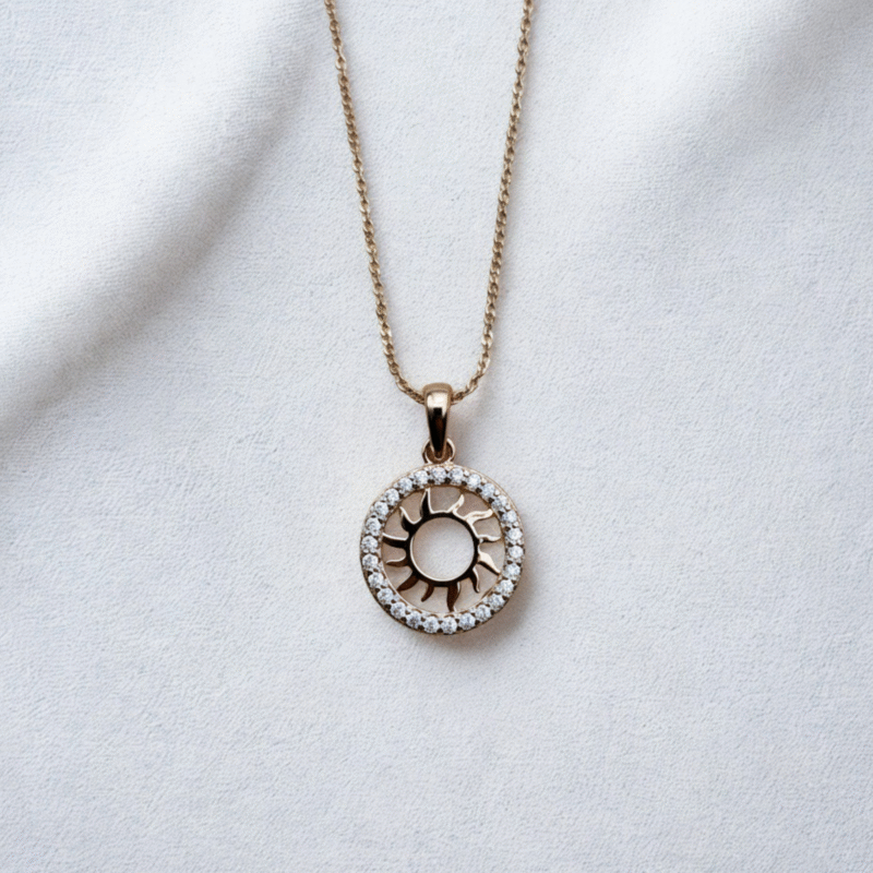 Rose gold Solaris Halo made with fine 925 sterling silver