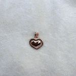 Rose Gold Heart Frame Made with 925 sterling Silver Pendant + Chain