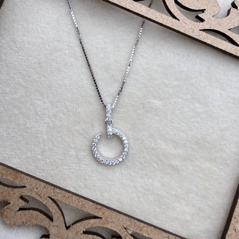 Dainty Diamond Cross 925 Sterling Silver Pendant + Chain