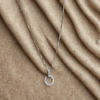 Pavé Silver Circle Pendant Necklace made with fine 925 sterling silver