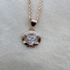 Rose Gold Heart Halo 925 Sterling Silver Pendant + Chain
