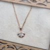 Rose Gold Heart Halo 925 Sterling Silver Pendant + Chain