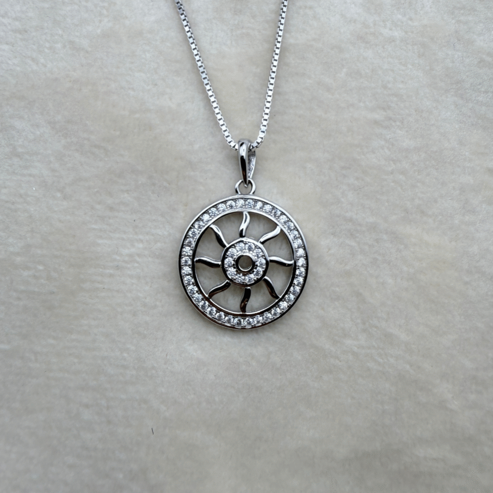 Solaris Sparkle Pendant 925 Sterling Silver Pendant + Chain
