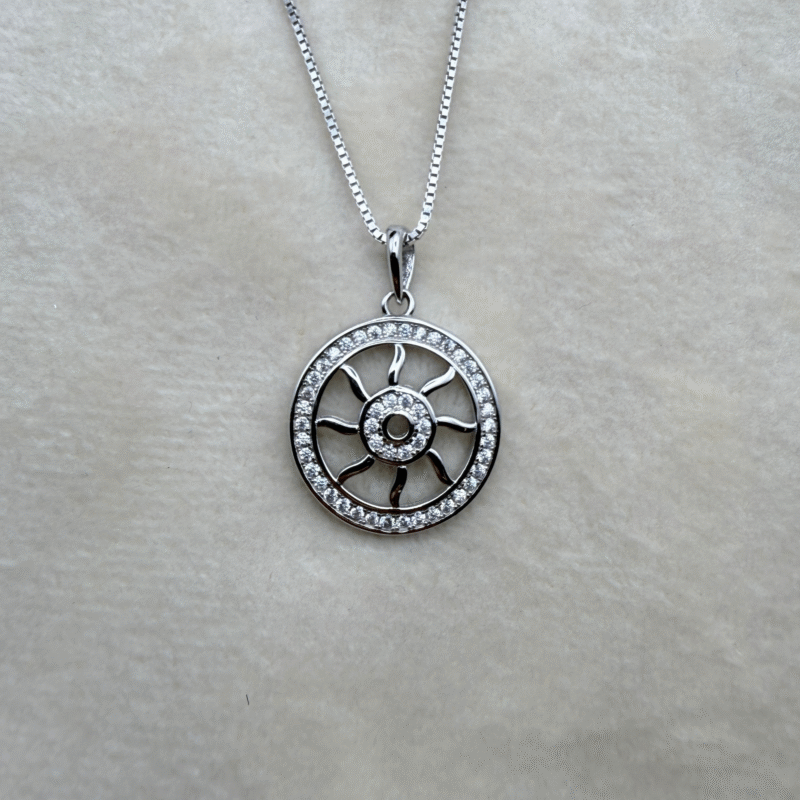 Solaris Sparkle Pendant 925 Sterling Silver Pendant + Chain