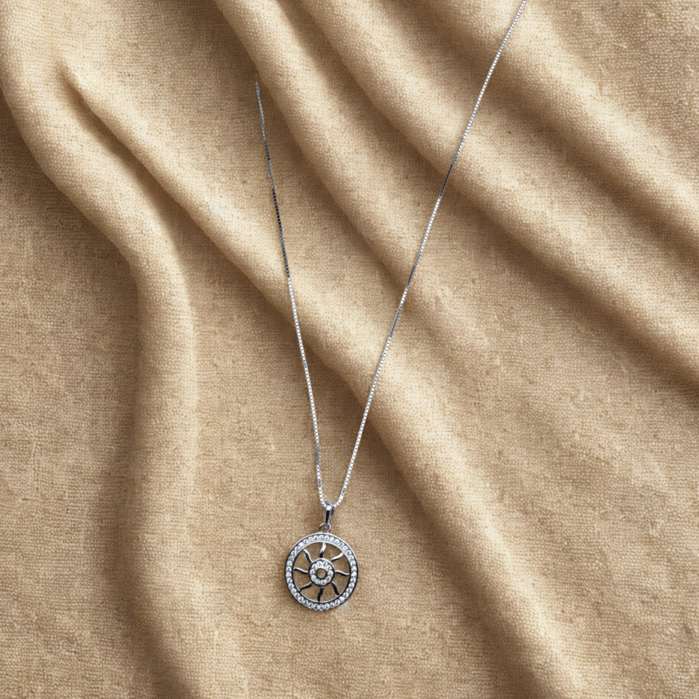 Solaris Sparkle Pendant 925 Sterling Silver Pendant + Chain