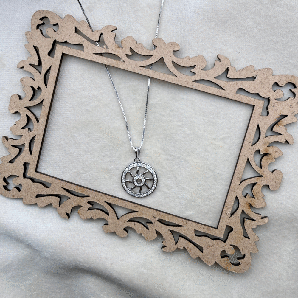 Solaris Sparkle Pendant 925 Sterling Silver Pendant + Chain