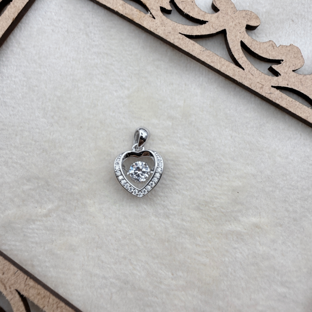Heartbeat Halo 925 Sterling Silver pendant + Chain
