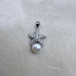 Celestial Pearl Drop 925 Sterling Silver Pendant + Chain