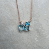 Blue Cluster Rose Gold 925 Sterling Silver Necklace