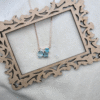 Blue Cluster Rose Gold 925 Sterling Silver Necklace