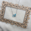 Blue Cluster Necklace 925 Sterling Silver