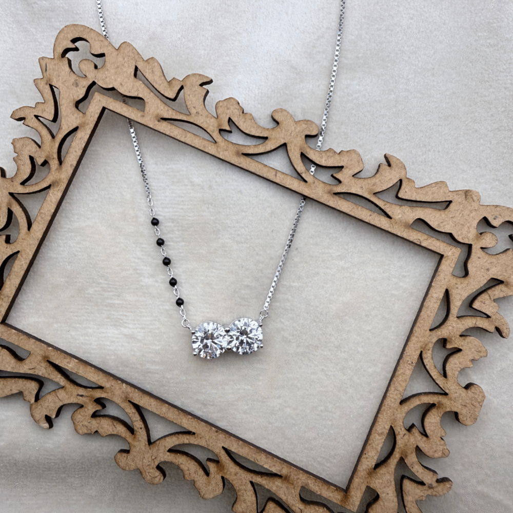 Dual Stone Mangalsutra Made with 925 Sterling Silver