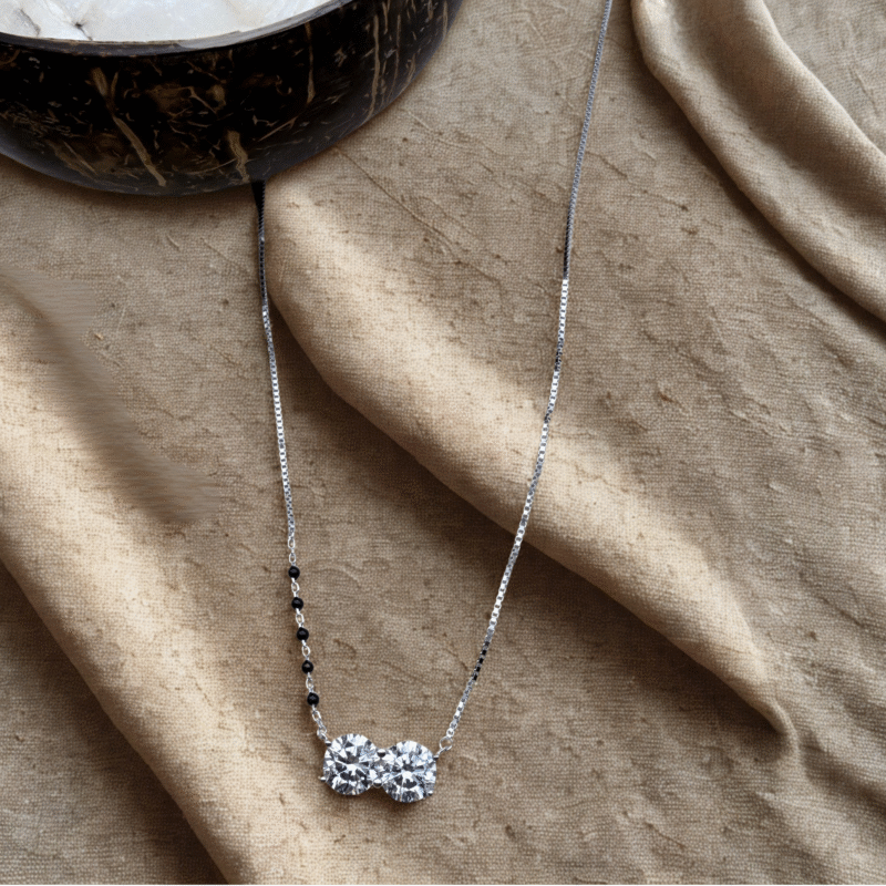 Dual Stone Mangalsutra Made with 925 Sterling Silver