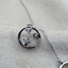 Abstract Circle Pendant Set 925 Sterling Silver