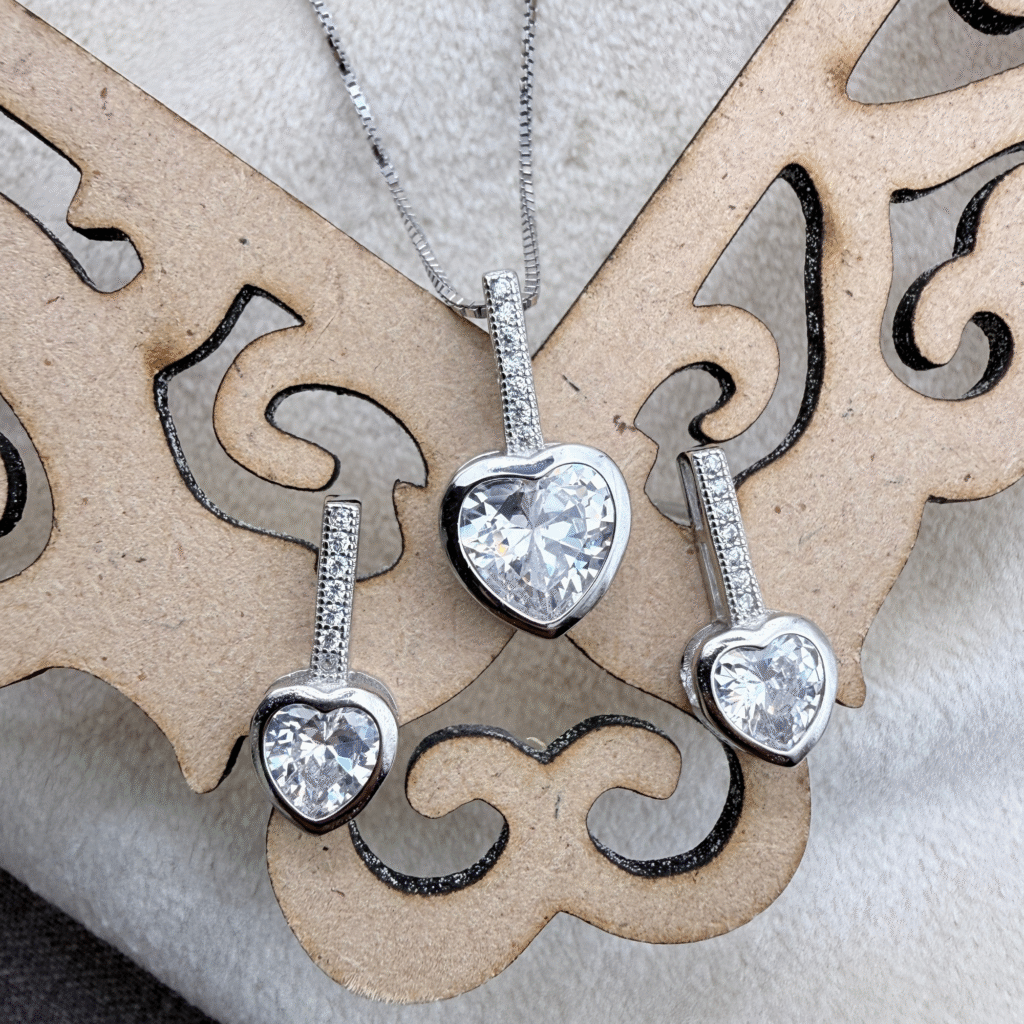 Eternal Heart Ensemble Pendant Set- Made with 925 sterling silver