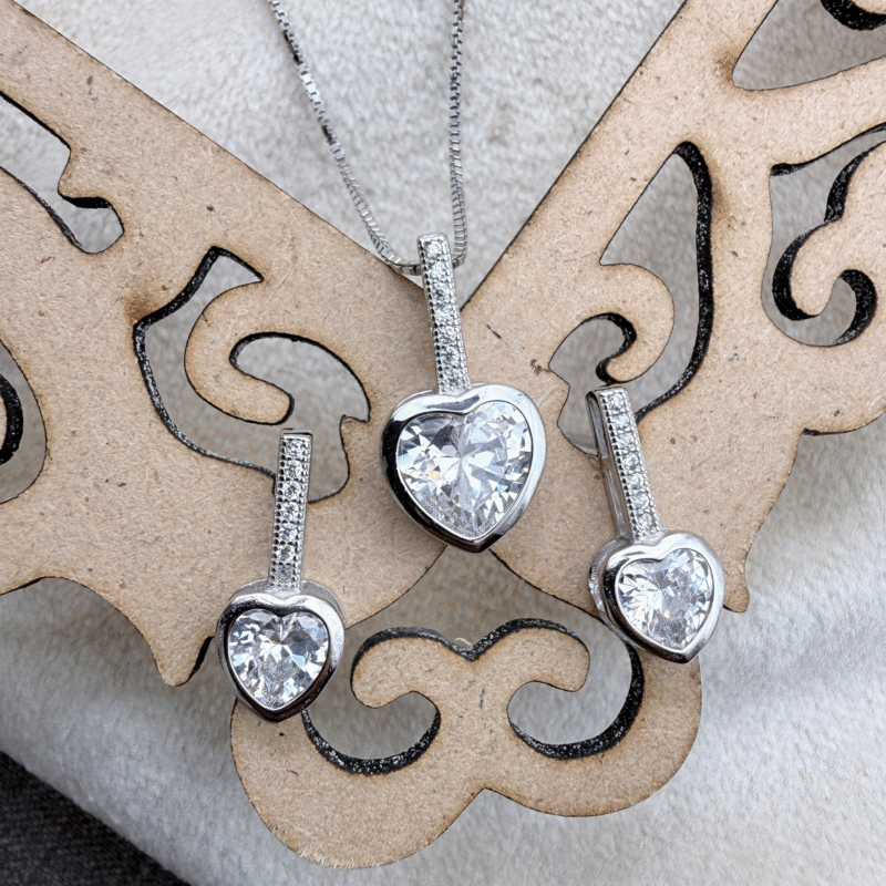 Eternal Heart Ensemble Pendant Set- Made with 925 sterling silver