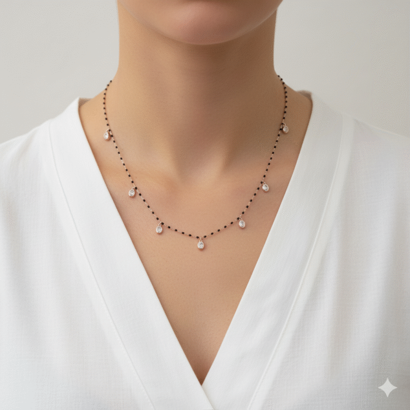 Charm Mangalsutra Rose Gold 925 Sterling Silver