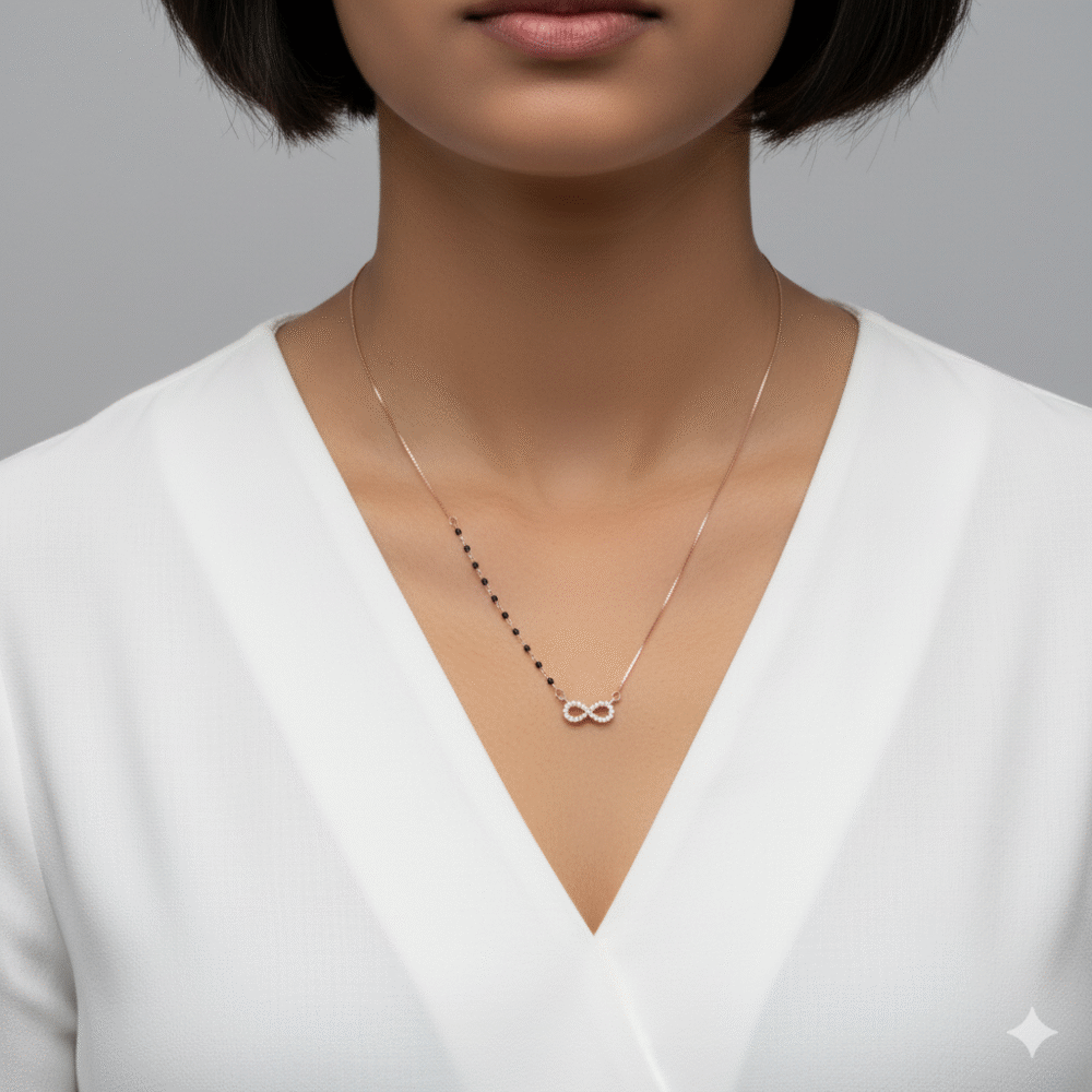 Infinity Mangalsutra Rose Gold 925 Sterling Silver