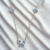 butterfly & clover 925 sterling silver necklace