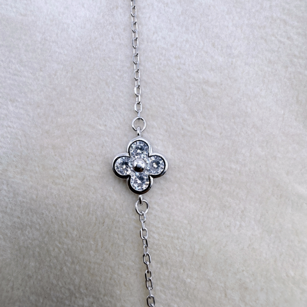 butterfly & clover 925 sterling silver necklace