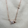 double star necklace rose gold 925 sterling silver necklace