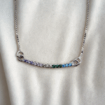 Rainbow Bar 925 sterling silver necklace