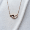 Double Heart Rose Gold 925 Sterling Silver Necklace