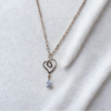 heart drop rose gold 925 sterling silver necklace