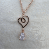 heart drop rose gold 925 sterling silver necklace