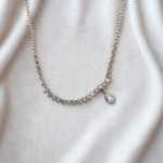 Curved Bar Rose Gold 925 Sterling Silver Necklace