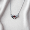 dancing heart 925 sterling silver necklace