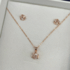 rose gold flower pendant set with red stone 925 sterling silver