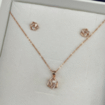 rose gold flower pendant set with red stone 925 sterling silver